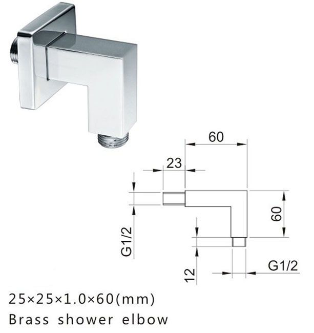 Luxury in Wall Shower Fittings Brass Chrome for Shower Head Connector