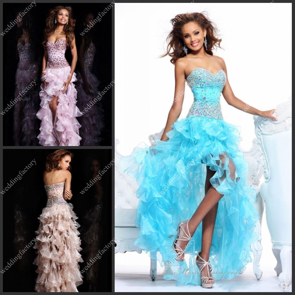 Short Front Long Back Cocktail Dress Beaded Sweetheart Sexy Ladies