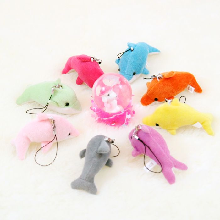 plush dolphin keychain