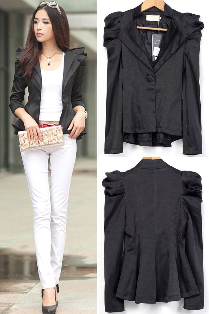 puff sleeve suit jacket