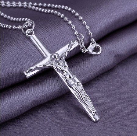Fashion Jewelry Top quality 925 silver Plated cross of Jesus pendant necklace free shipping 10pcs/lot
Fashion Jewelry Top quality 925 silver Plated cross of Jesus pendant necklace free shipping 10pcs/lot