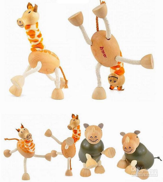 2017 Anamalz Maple Wood Moveable Animals Toy Farm Animal Wooden Zoo Baby Educational Toys