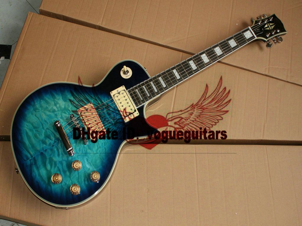 Custom Shop Signature Electric Guitar Blue 2 Pickup Guitar Sale Hollow