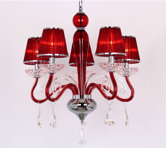 Wholesale Pendant Lamp - Buy Red Transparent Grand Crystal ...