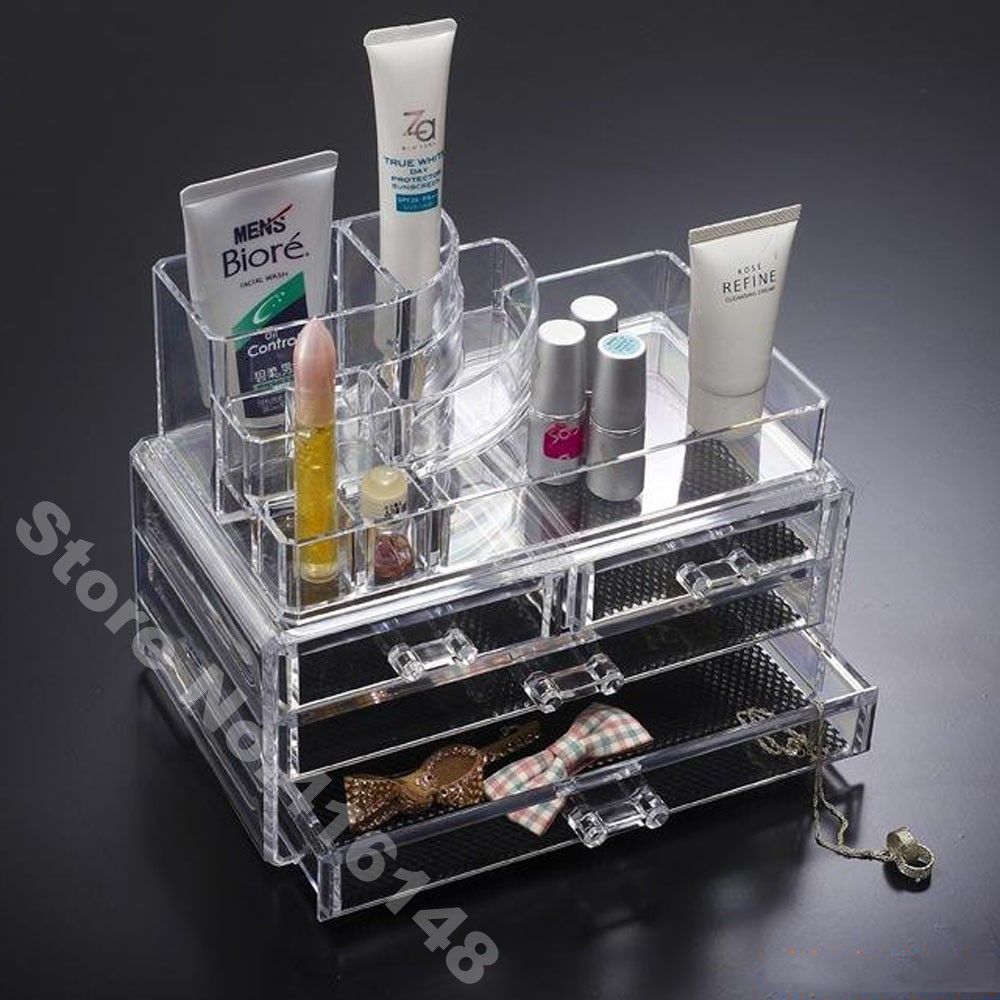 2017 Makeup Organizer Cosmetic Crystal Acrylic Case Display Box Big Size B From Papaluda, 37.39