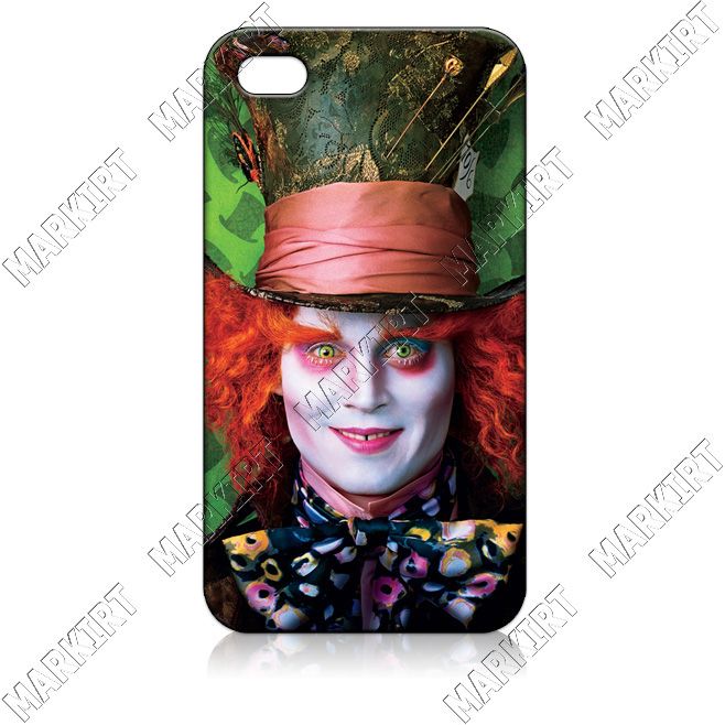 4izc0308 The Mad Hatter Alice In Wonderland Hard Case Cover For Iphone 4 4s Fit At&T Sprint