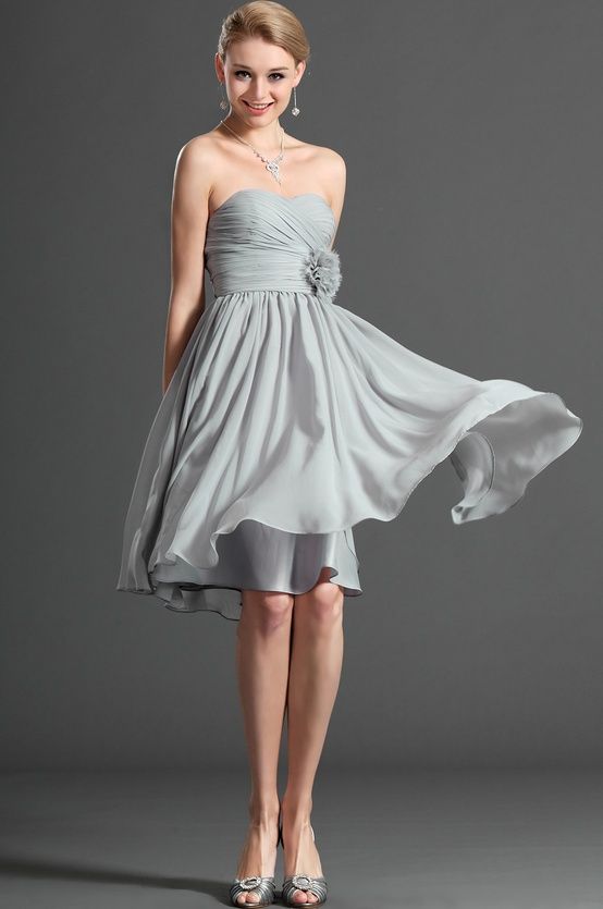 2014 Beautiful Sweetheart Silver Grey A Line Cocktail Dresses Party