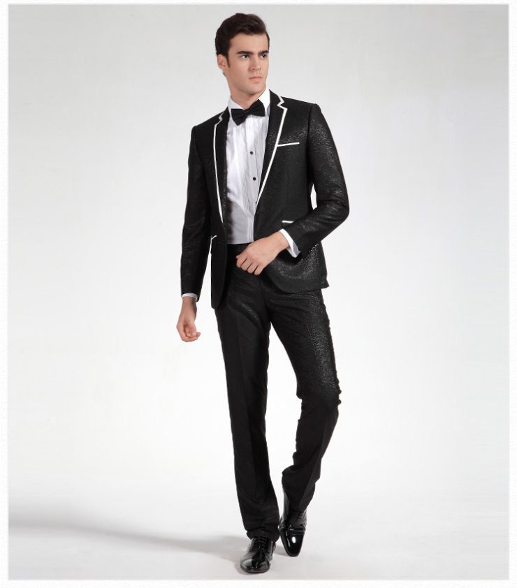 Hot Recommend Men Blazer Wedding Dress Prom Clothing Groom Tuxedos Business Suits Customize (clothes+pants+tie) no:8020