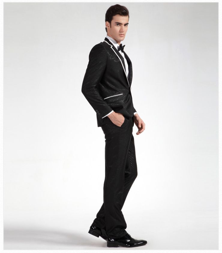 Hot Recommend Men Blazer Wedding Dress Prom Clothing Groom Tuxedos Business Suits Customize (clothes+pants+tie) no:8020