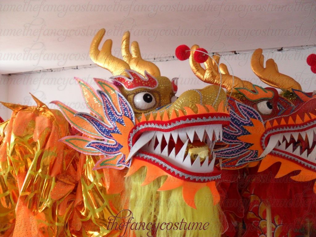 2017 Yellow Silk Costume Chinese Dragon Dance Original Dragon Chinese