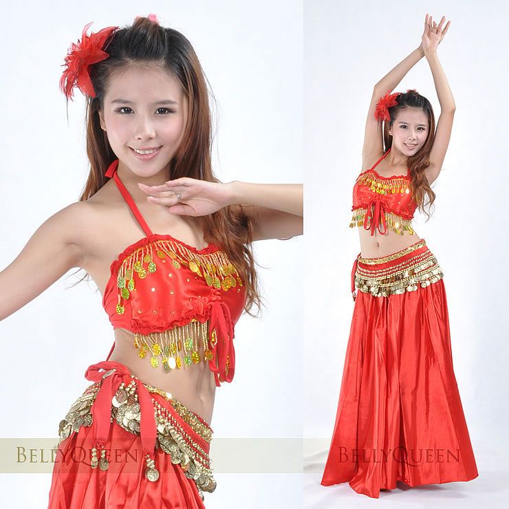 A Dance Women Wear Costumes Belly Dancing Apparel Skirt+top/bra Sets
