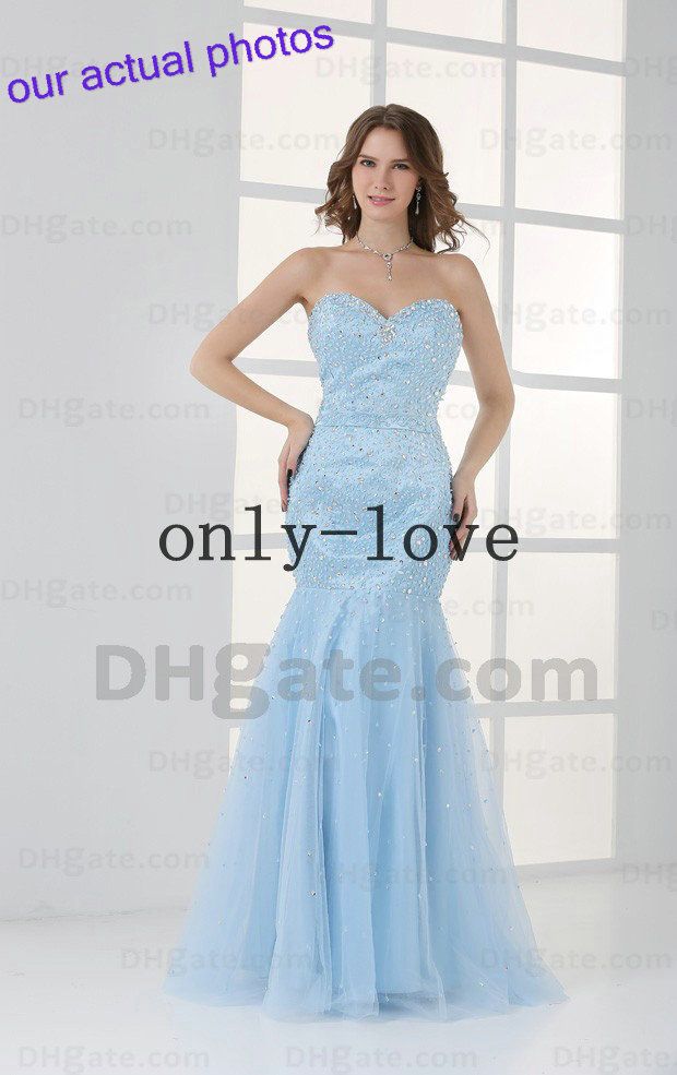 Blue Mermaid Prom Dresses