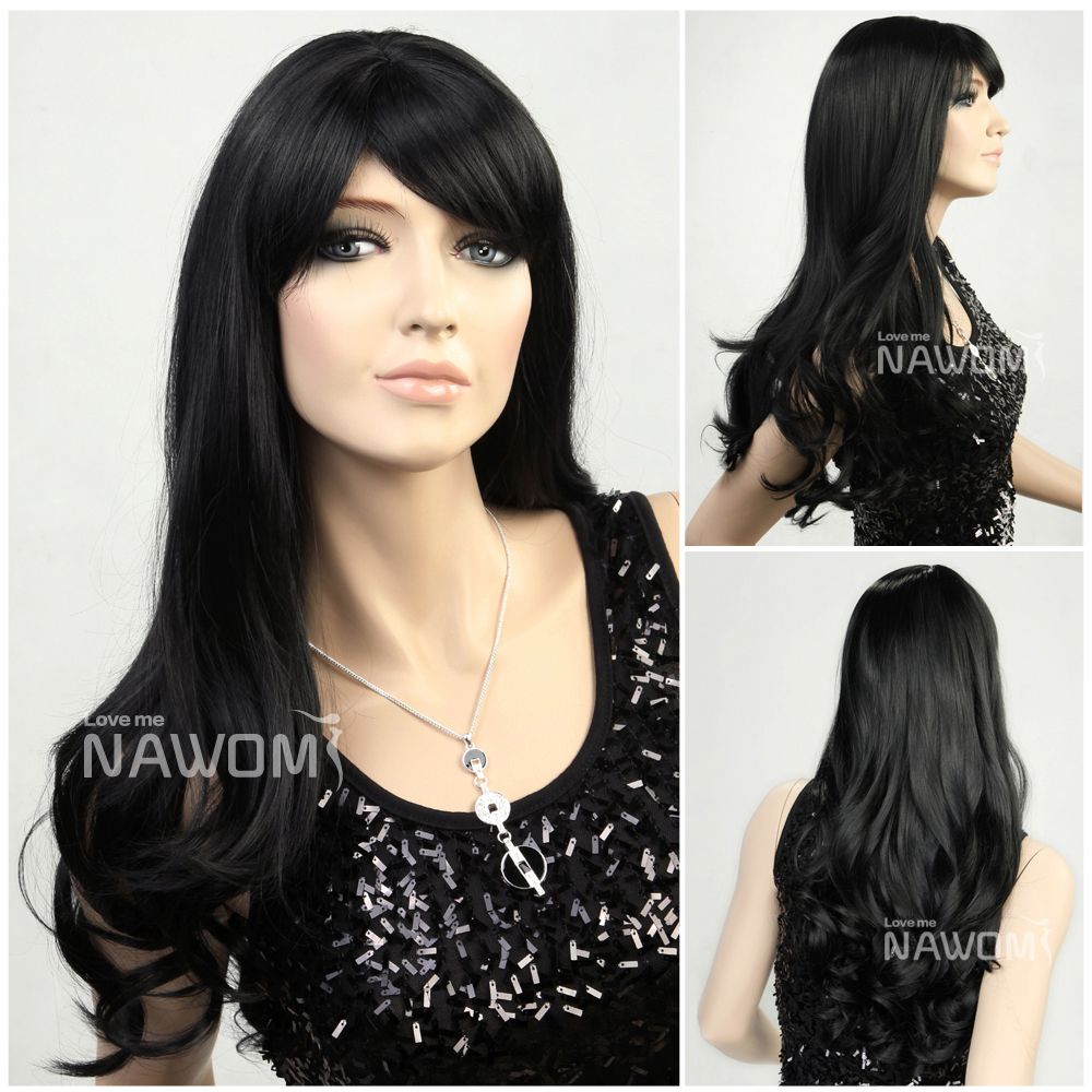 Women Hair Wig Long Jet Black Hair Weaves Ladies Wig Making European