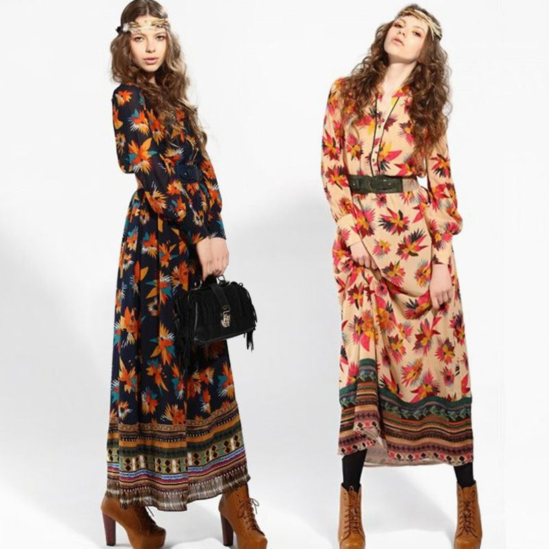 New Fashion Bohemian Dress,Women's casual dresses maxi dress free ...