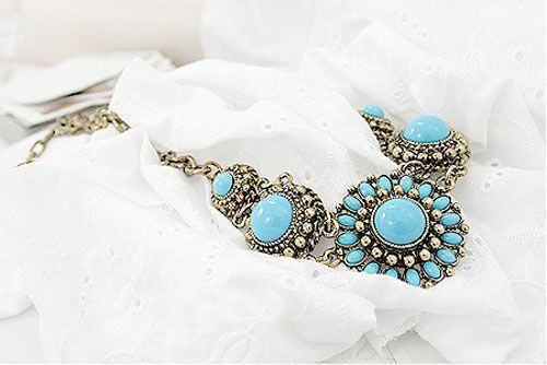 Women's Charm Blue Big Stone Pendant Necklace Free Shipping