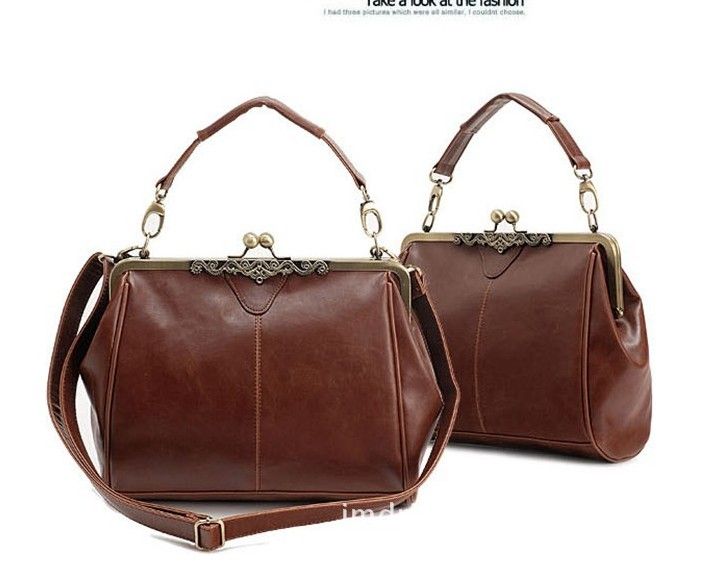 Retro Vintage Ladies Snap Closures Shoulder Purse Handbag Totes Bag