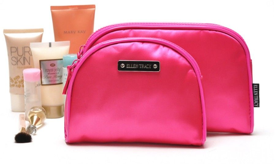 Cosmetic Bag Set Makeup Bag Twinset Storage Bag Satin Material Toiletry