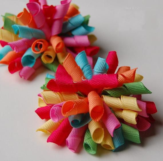 Korker Bows Rainbow Hair Bows Girls' Handmade Grosgrain Ribbon Hairbows