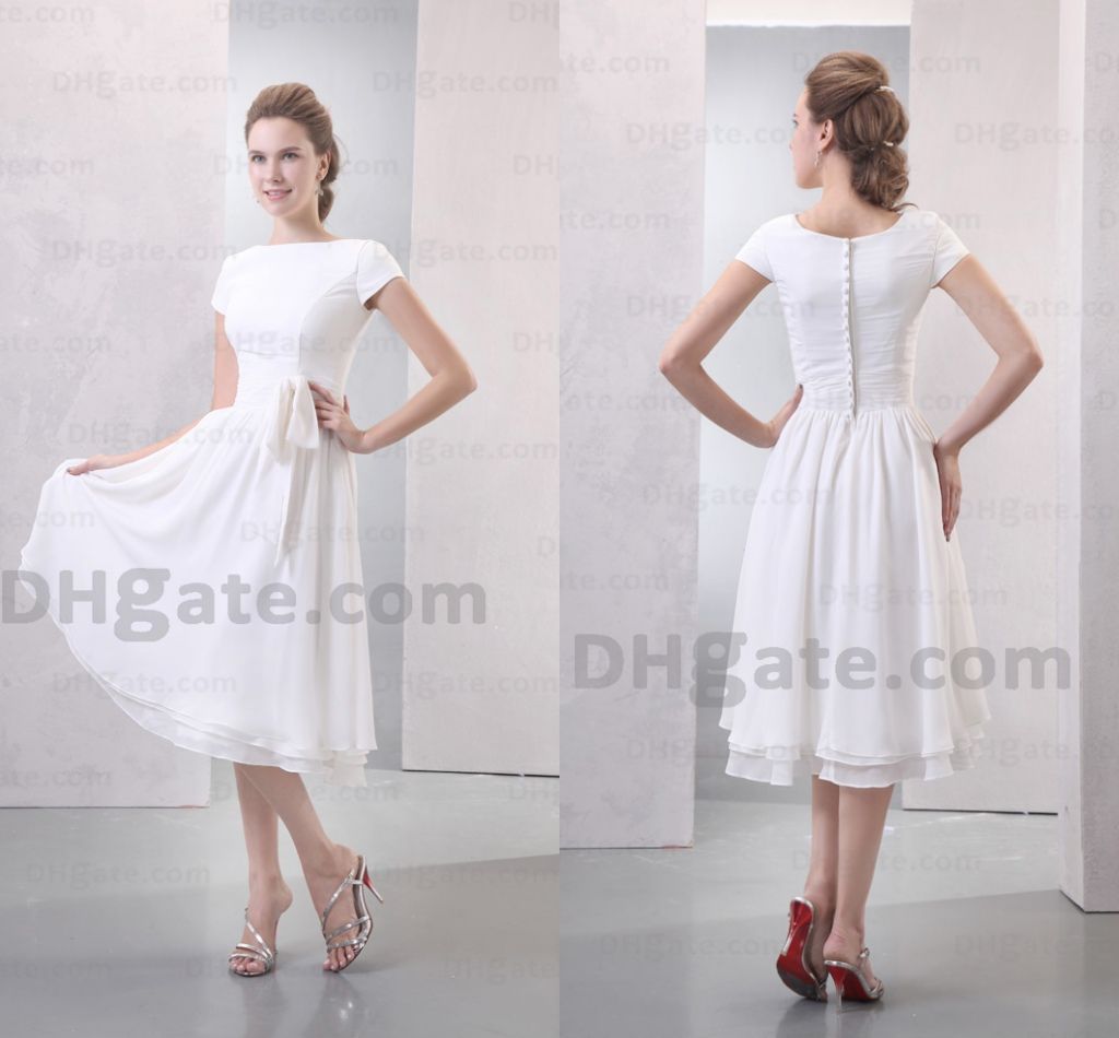 wedding dress short sleeves ivory