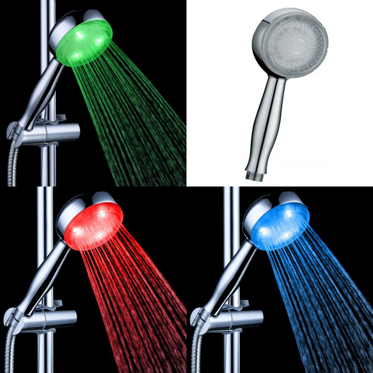 2017 Temp Led Hand Shower Temperature Sensor Shower Spray Head