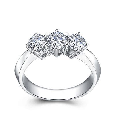 18k white gold Real Diamond wedding rings for women Certified 0.45ct ...