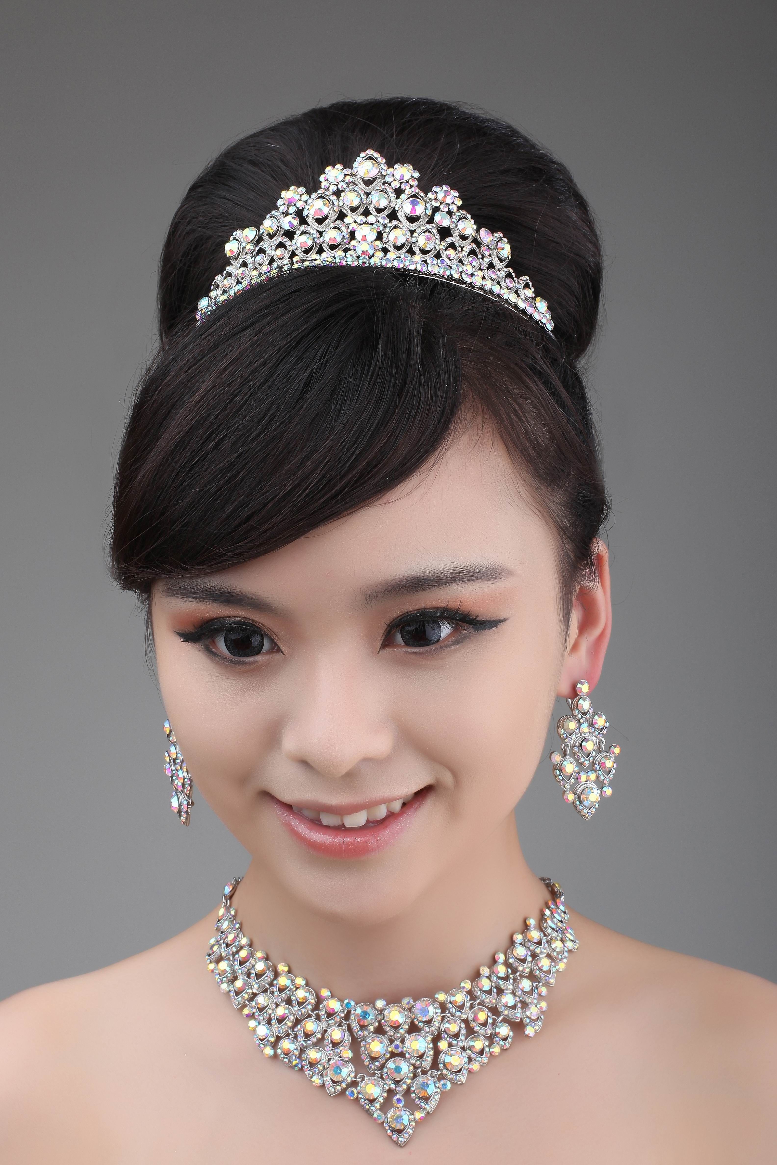 Bridal Jewelry Set Korean Wedding Accessories Crown Necklace Wedding