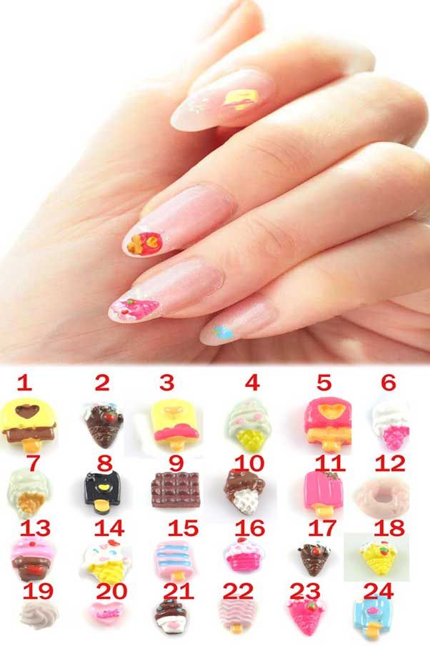Cartoon Icecream Cake 24 Design Resin 3d Nail Art Salon Uv ...