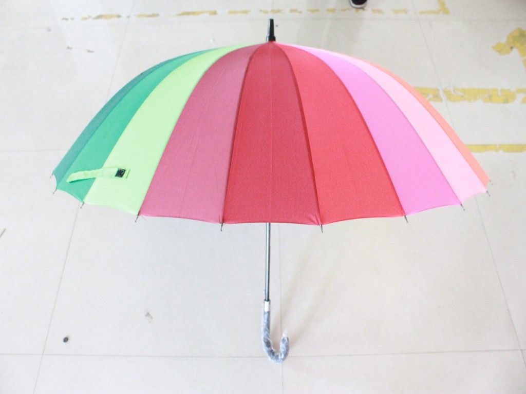 Big Rainbow Umbrella, 24k Super Big Rainbow Color Straight Golf