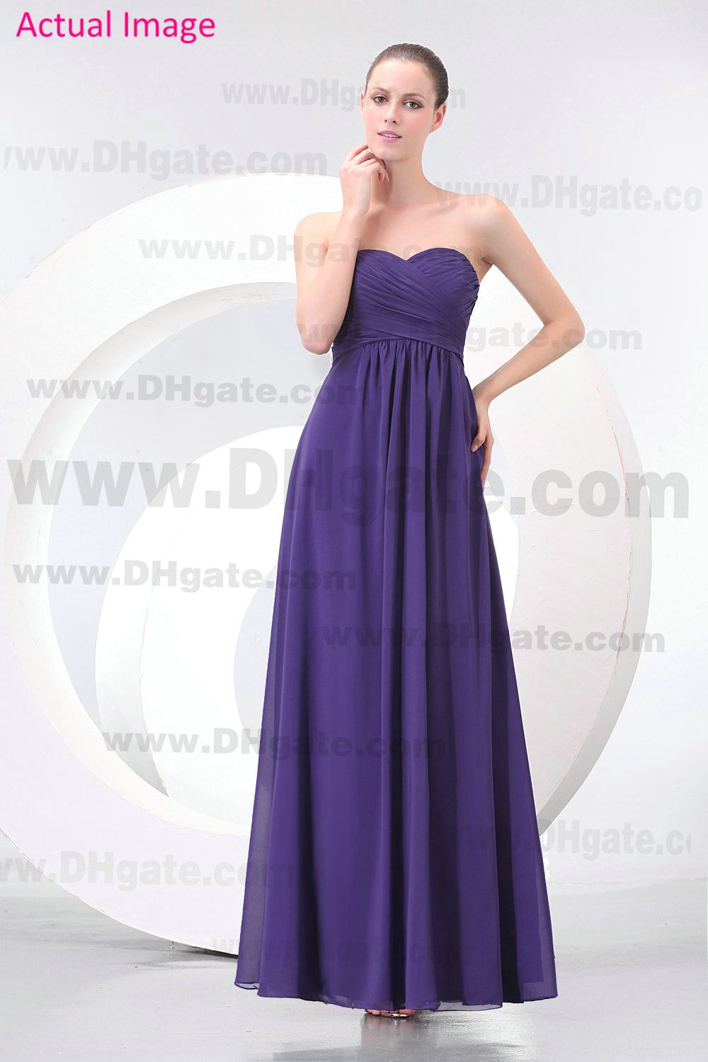 2013 New Cheap Dark Purple Bridesmaid Dresses Sweetheart Chiffon