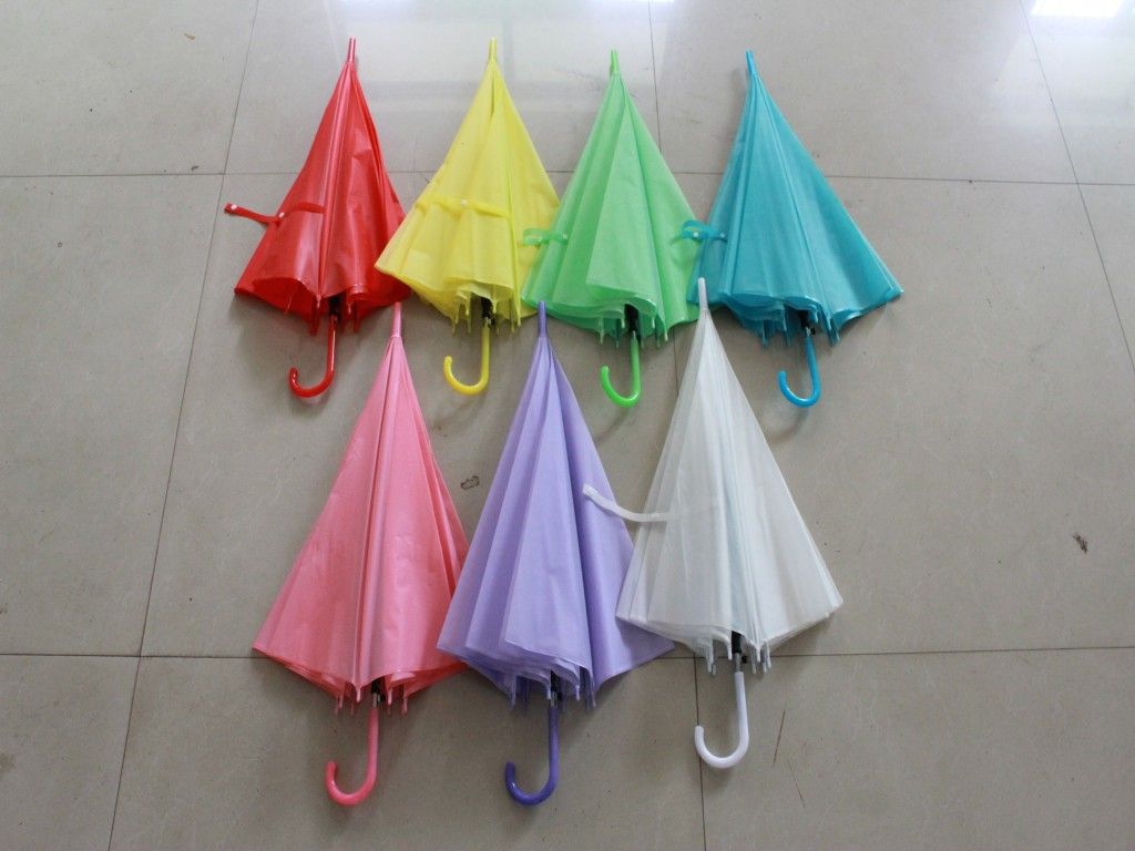 2017 Eva Solid Color Umbrellas, Stick Pvc Umbrellas, Promotional