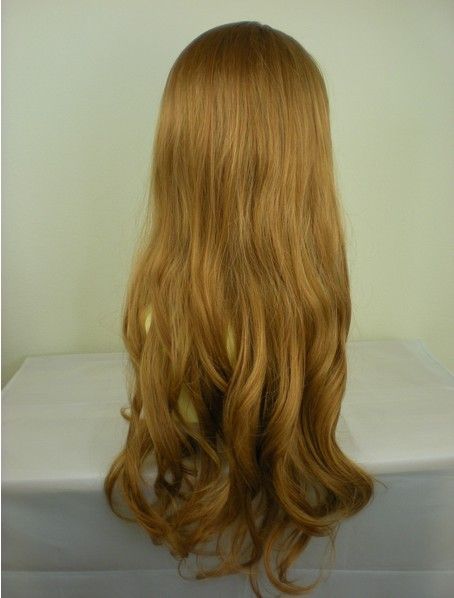 Fashion synthetic Salon Long Wavy Strawberry Ginger Blonde Lady Wigs free shipping