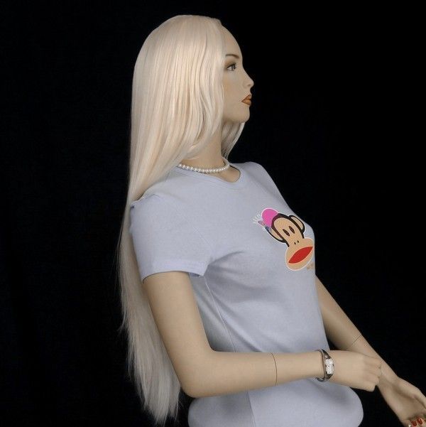 fashion Long Straight Light Platinum Blonde Wigs women wig free shipping