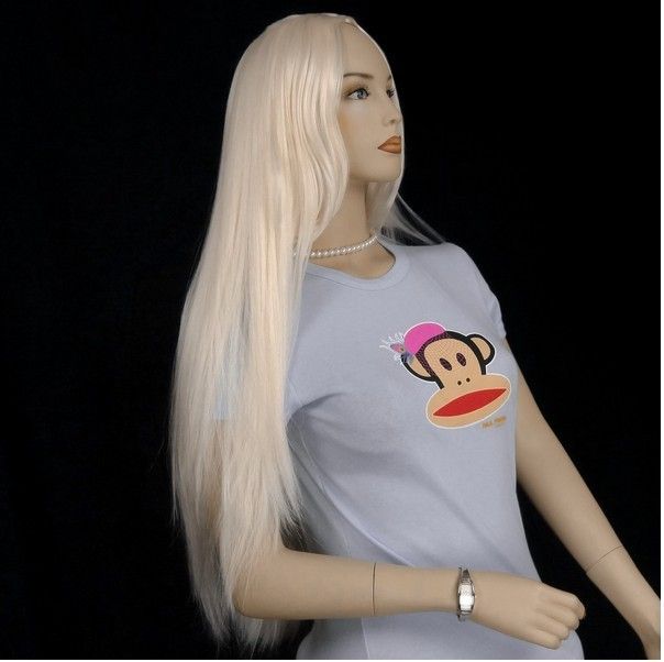 fashion Long Straight Light Platinum Blonde Wigs women wig free shipping