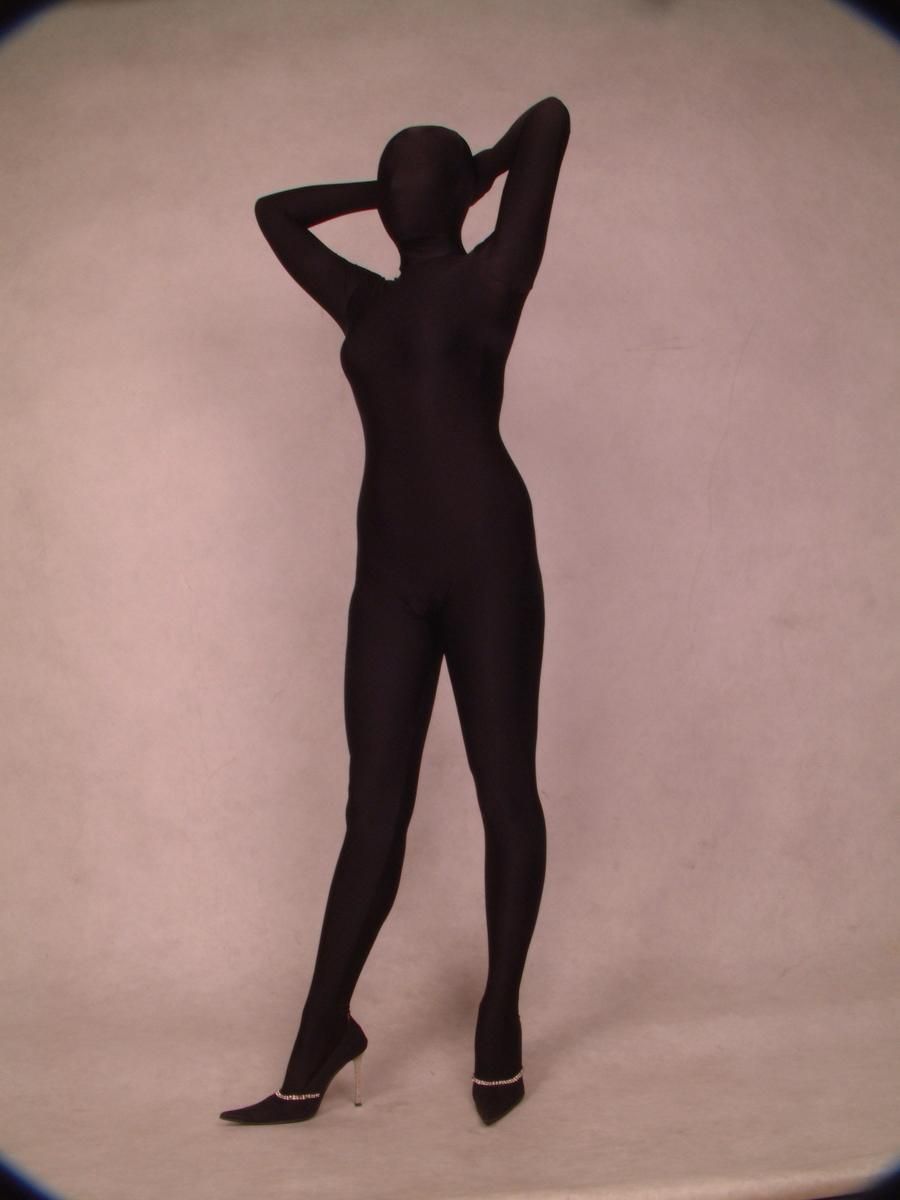 Black Lycra Spandex Bodysuit Zentai Suit Femalemale Catsuit Fancy 