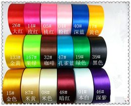 Free Shipping 250 yards 4CM Width Mixed Color DIY Fabric Clothing Satin Ribbon,Wedding Ribbon,Gift Ribbon DIY Bows