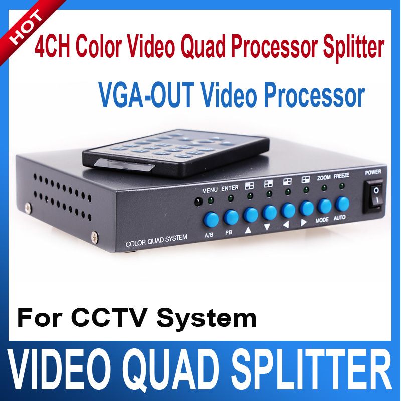 2017 4ch Color Video Quad Splitter Processor Vga Out 4 Channel Digital