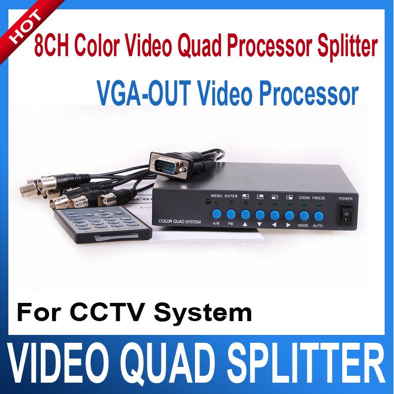2017 8ch Color Video Quad Splitter Processor Digital Color Quad Vga Out