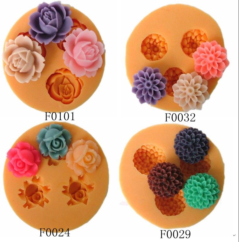 Cute Bakeware Chocolate Silicone Flowers Molds Cake Decorating Tools