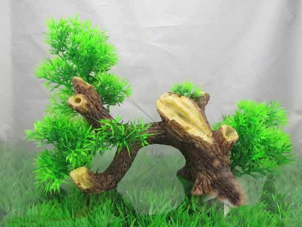 artificial plants driftwood combination fish