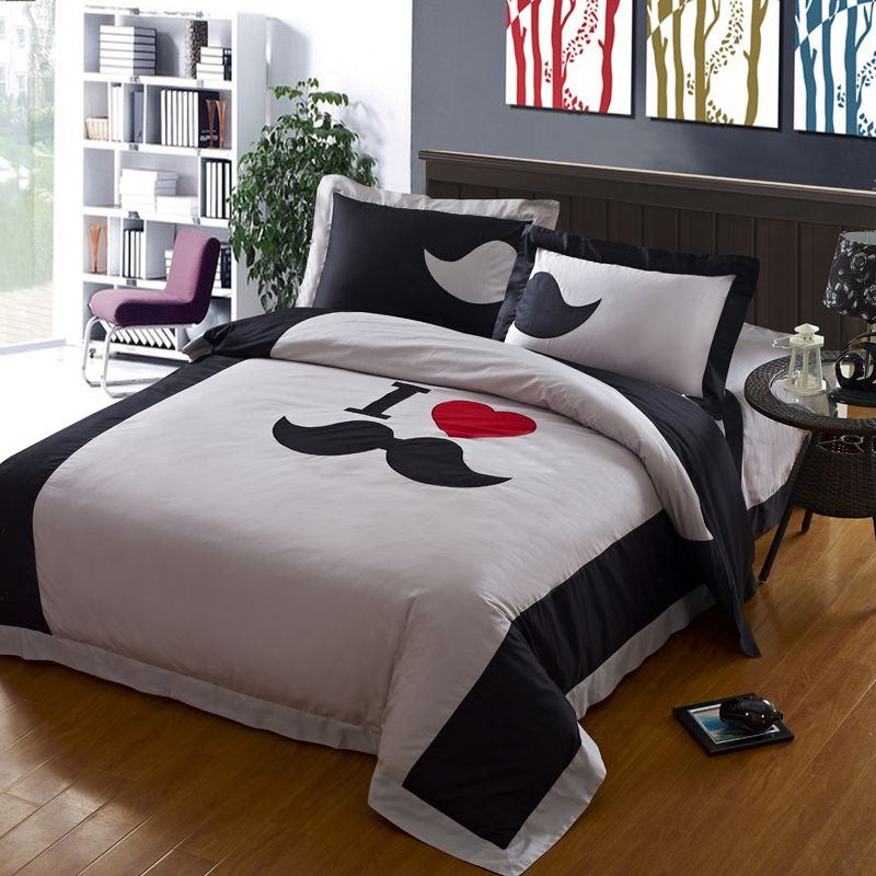 Personality Cool Bedding Sets, Designer Funky Mustache Duvet Cover ...