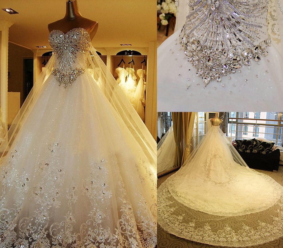 Cheap Hot Sparkly Crystal Luxury Dress Crystals Beading A Line Lace Cathedral Train Gowns for Wedding Bridal Dress 2019, Black 
Cheap Hot Sparkly Crystal Luxury Dress Crystals Beading A Line Lace Cathedral Train Gowns for Wedding Bridal Dress 2019, Black