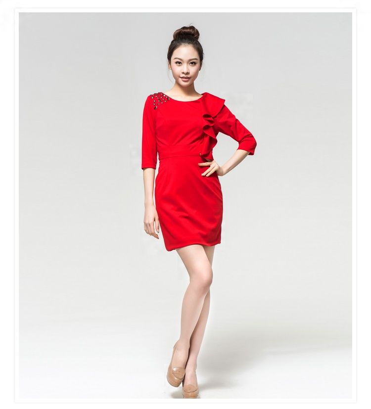 Elegant Red Modern women wedding dresses slim bride evening dress ... Elegant Red Modern women wedding dresses slim bride evening dress ...