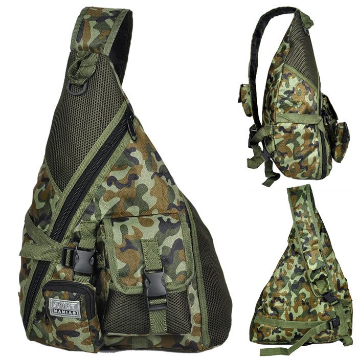 Single Strap Fabric Camouglage Sling Backpack Hiking & Camping Military