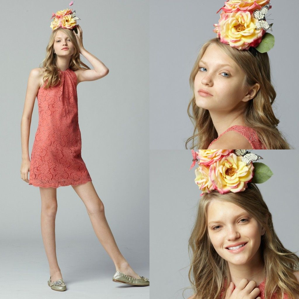 2013 Junior Bridesmaid Youth Girls' Dresses Chiffon Jewel Lace Ruffled
