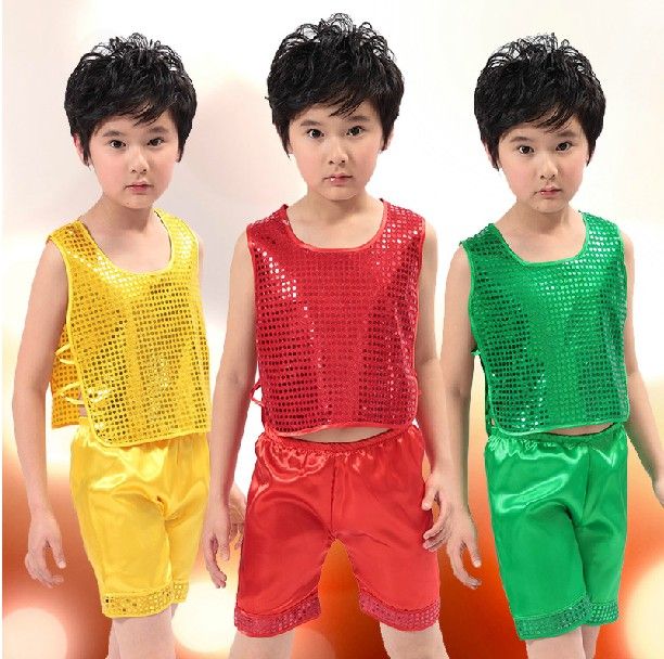 2016 2013 Fashion Sequined Vest Suits, Boys Dance Clothes, Stage Wear