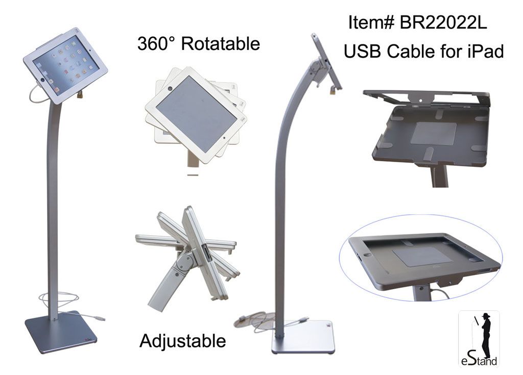 Tablet PC Exhibition Floor / Display Lockable Aluminum Alloy Stand