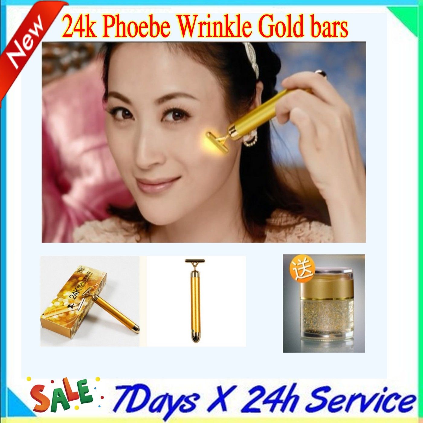 24k Gold Beauty Bar Phoebe Wrinkle Gold Bars/Face Lift Bar /24k Phoebe