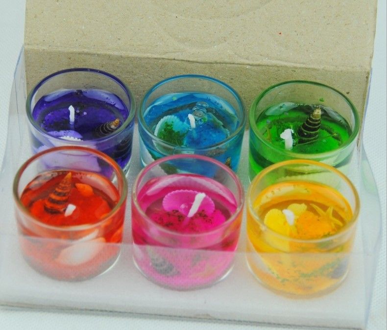Color Jelly Candles Scented Candles Glass Candle 6 / Box Specialty