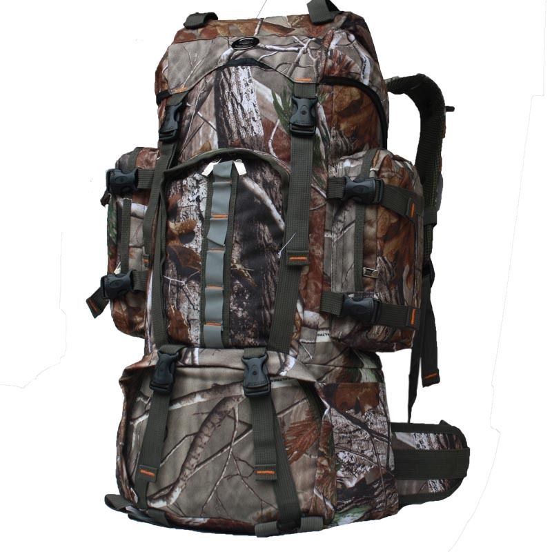 60L Camouflage Hunting Backpack Realtree Camo Hiking Camping Travel Bag
