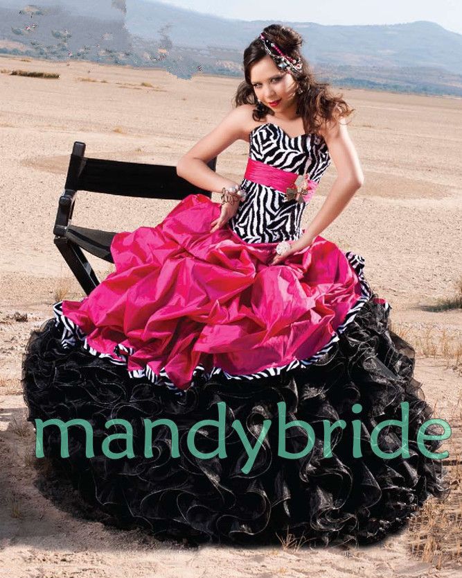 Zebra stripe wedding dresses